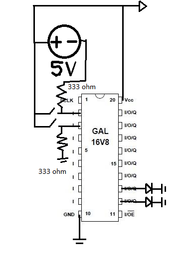 GAL16V8D-25LJN programmé/effaçable